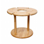 Nuimama vyno lentyna, medinė vyno taurės laikiklis, bambukinis stalinis vyno stovas 6 stiklinėms ir 1 vyno buteliui