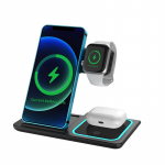 100 W greito belaidžio įkroviklio stovas skirtas iPhone 14 13 12 11 Apple Watch 3 viename sulankstoma įkrovimo stotis, skirta Airpods Pro iWatch 8 7