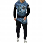 3D Dragon Printed Vyri&scaron;ki megztiniai, gobtuvai, vyri&scaron;ki sportiniai kostiumai su gyvūnais / megztinis / striukė / kelnės Sportinė apranga pavasario rudens vyri&scaron;kas kostiumas XXL