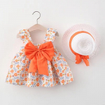 Vasaros nauja Princess Slip Dress Baby medvilninis sijonas lankelis vaikiski drabuziai mergaitem suknele su kepure 90cm