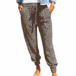 DAFIFY Moteri&scaron;kos mados vasaros pavasario laisvalaikio leopardinio ra&scaron;to kelnės auk&scaron;tu juosmeniu kelnės ir kaprizas XXL