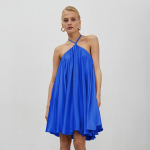 2023 m. vasaros seksuali suknelė be rankovių auk&scaron;tu juosmeniu Eleganti&scaron;ka vienspalvė satino suknelė be nugarų, laisvalaikio suknelė su kaklu, moteri&scaron;ka 28167 S juoda