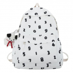 Moteri&scaron;ka madinga numeris Nauja spauda Moterų nailono ne&scaron;iojamojo kompiuterio knygų krep&scaron;ys Laisvalaikio kolegijos kuprinė Mergaitės mielas kelioninis mokyklinis krep&scaron;ys Mada With bone doll juoda