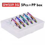 Masalas Spalvingi blizgučiai Ilgo nuotolio Metimas Viso plaukimo sluoksnio vibracija VIB Metalinis imitacinis masalas Dragon Teeth netikras masalas su PP dėžutės rinkiniu 5g