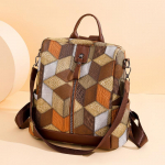 Yogodlns Apsaugos nuo vagystės vandeniui atsparus PU odinis moterų kuprinė Moteri&scaron;kas kelioninis krep&scaron;ys Kasdienis mokyklinis krep&scaron;ys paauglėms merginoms su daug ki&scaron;enių 30x16x30cm kava