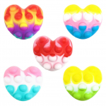 Pop It Ball, Heart Pop It Balls 3D Pop Fidget Streso kamuolio žaislas silikoninis &scaron;okinėjantis kamuoliukas, mažinantis stresą rankų žaislai, pop vakarėlis suaugusiems vaikams (3D rutulys) 6.7x5.4cm,5-Pack