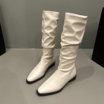 Rudens ir žieminė avalynė Temperamento klostės Piled Boots Smailūs batai