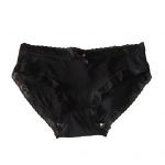 Moteri&scaron;kos kelnaitės Besiūlės nėrinių lanko dekoras Mink&scaron;tos vientisos spalvos elastinės plonos auk&scaron;to juosmens Greitai džiūstančios, kvėpuojančios, antiseptinės moteri&scaron;kos apatinės kelnaitės M juoda