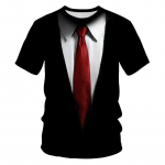 Vasaros netikras dviejų dalių vyri&scaron;ki mar&scaron;kinėliai su 3D skaitmeniniu spausdinimu trumpomis rankovėmis 3XL