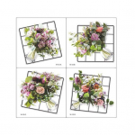 4 vnt. modeliavimas 3D ry&scaron;kių gėlių puok&scaron;tės vazos tinklelio sienų dekoro lipdukas Nuimamas lipnus sienos lipdukas biuro virtuvės dekoras 4pcs