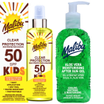 Malibu colorless spray for children SPF50 250ml + aloe gel after tanning 200ml