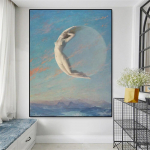 Vintažinis aliejinės tapybos plakatas Selene Albert Aublet tapyba sienomis meno spaudiniai Drobės tapyba galerijai Namų miegamojo apdaila 21cm&times;30cm NoFrame