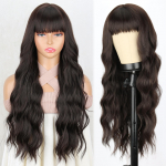 MISS WIG Sintetiniai ilgi juodi perukai su kirpčiukais, natūralūs banguoti plaukai perukas moterims kasdieniam Cosplay vakarėliui atsparus kar&scaron;čiui 65cm