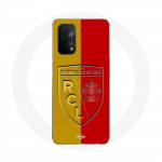 Coque pour Oppo A74 5G rcl lens Logo fond jaune et rouge