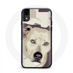 Coque Iphone XR Chien de Pitbull Blanc balta