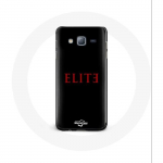 Coque pour Samsung Galaxy j7 2016 Elite Saison 5 Logo Rouge Fond Noir