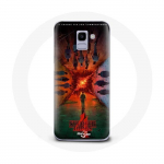 Coque pour Samsung Galaxy A8 2018 Stranger Things Saison 4 Affiche Equipages de la Nouvelle Th&eacute;orie