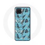 Coque pour Samsung Galaxy A42 5G papillons Fond bleu