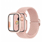 Nailono dirželis ir kompiuterio dėklas Elastingas austinės apyrankės apsauginis dangtelis skirtas Apple Watch serijai 9 8 7 6 5 Se 4 I Watch 45mm 44mm 40mm 41mm 40mm žalia