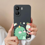 Skirtas &bdquo;Xiaomi Redmi Note 13 Pro 13R 13C K60 Ultra K70 Pro K70E&ldquo; dėklui mielam dinozaurui, auk&scaron;tos kokybės matiniam skysto silikono galinio dangtelio apsauginiam korpuso buferiams Redmi K60 Ultra