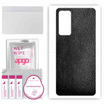apgo Protective Skin Sticker for the back compatible with Honor Play4, Wrap Film, Foil, Vinyl - Pattern Black Leather