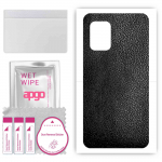 apgo Protective Skin Sticker for the back compatible with Asus Zenfone 8 ZS590KS, Wrap Film, Foil, Vinyl - Pattern Black Leather