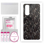 apgo Protective Skin Sticker for the back compatible with Oppo Reno4 Pro, Wrap Film, Foil, Vinyl - Pattern Carbon Black Pixel