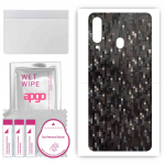 apgo Protective Skin Sticker for the back compatible with Samsung Galaxy M40, Wrap Film, Foil, Vinyl - Pattern Carbon Black Pixel