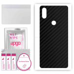 apgo Protective Skin Sticker for the back compatible with Xiaomi Mi Mix 3 5G, Wrap Film, Foil, Vinyl - Pattern Carbon Black
