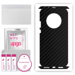apgo Protective Skin Sticker for the back+sides compatible with Huawei Mate 40 Pro, Full Wrap Film, Foil, Vinyl - Pattern Carbon Black