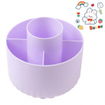 Makiažo &scaron;epetėlio laikiklis kosmetikos laikymo dėžutė 360 laipsnių pasukama 5 angų dizainas didelės talpos pie&scaron;tukų dėklas darbalaukiui violetinė