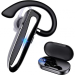 Belaidės verslo ausinės YYK530 Viena ausis Dvigubas mikrofonas Bluetooth V5.1 Ausinės Triuk&scaron;mą slopinančios ausinės vairuotojui juoda