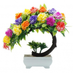 1 vnt. dirbtinių gėlių vazoninis bonsai svetainės vakarėlis, stalo baldų dekoras rožinė raudona spalva
