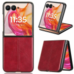 Susiuvimo audinio odinės tekstūros dėklas, skirtas Motorola Razr 50 Ultra Moto Razr 40 Plus 2023 Lengvas itin plonas smūgiams atsparus apsauginis dangtelis Moto Razr 50 mėlyna