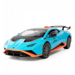 1/24 Lamborghini HURACAN STO lydinio sportinio automobilio modelis Metalinis liejimo būdu pagamintas žaislinis lenktyninio automobilio modelis Auk&scaron;to modeliavimo kolekcija Garsas ir &scaron;viesa Vaikų dovanos mėlyna
