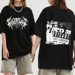 GhosteUnisexe grafiniai mar&scaron;kinėliai Madingi hiphopo metalo roko gotikos mar&scaron;kinėliai Streetwear plius dydžio mar&scaron;kinėliai unisex 4XL