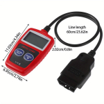 OBDII/E-OBD Automobilio Diagnostikos Skaitytuvas: Skaityti kodus, Trinti kodus, Peržiūrėti sustabdytą kadrą, I/M pasirengimas ir kt. raudona