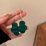 Mada Žali auskarai Geometriniai tu&scaron;čiaviduriai apskritimai Kvadratiniai auskarai Metaliniai kabantys auskarai Moteri&scaron;ki papuo&scaron;alai