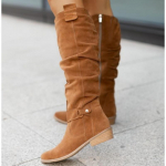 Autumn Women's Fashion Low Heel Suede High Boots 36 ruda