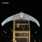 Vestuvinės karūnos Cirkonio diadema Arabi&scaron;kos tiaros Princesės galvos papuo&scaron;alai Eleganti&scaron;ka moterų tiara ir karūna konkursui, vakarėliui, nuotakos aksesuarai