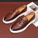 Madingi Madingi Vyri&scaron;ki Laisvalaikio Batai Gyvatės Odos Ra&scaron;to Oda Vyri&scaron;ki Klasikinio Briti&scaron;ko Stiliaus Monk Loafers Vyri&scaron;ki Įslystami Lauko Važiavimo Plok&scaron;tapadžiai 38 (US 6)