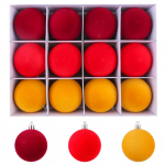 12 vnt. 2,4 colio Kalėdų eglutės burbulų Kalėdų eglutės papuo&scaron;imai Velvetiniai Kalėdų eglutės burbulai Kalėdų eglutės namų &scaron;ventės vakarėlio dekoracija 6cm