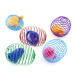 Kačių žaislų kamuoliukai Juokingi i&scaron;tempiami kačiuko spyruoklės žaislai Interaktyvūs kamuoliukai Spalvoti katės savipramogos V8X1 HOE3906A-One size