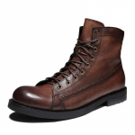 Whoholl Prekės ženklo Odiniai Vyri&scaron;ki Ankle Boots Lauko Atsitiktiniai Batai Lengvi Dizainerio Vyri&scaron;ki &Scaron;ilti Darbiniai Batai Klasikiniai Rankų Darbo Batai 2024 38 ruda