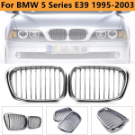 Chromuotos automobilio priekinio buferio inksto grotelės BMW E39 M5 5 serijos 525i 528i 530i 1997-2004 1 pora priekinio buferio lenktyninių grotelių