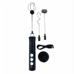 Rankinis elektrinis pieno putos plakiklis Buitinių kiau&scaron;inių grietinėlės mai&scaron;ytuvas gėrimų plaktuvas Putų virimo aparatas Kavos mai&scaron;ytuvas USB įkrovimas Virtuvės įrankiai juoda