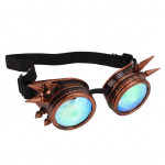 Helovino kaleidoskopiniai reivo akiniai, vaivoryk&scaron;tiniai kristaliniai lę&scaron;iai, reguliuojami, trippy, psichodeliniai, steampunk