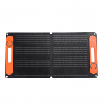 Saulės baterija su akumuliatoriaus spaustuku, automobilinis įkroviklis, ne&scaron;iojamas, sulankstomas, 80 W, dvigubas USB, 12 VDC, monokristalinis pilka spalva