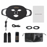 4 spalvų LED veido kaukė su 240 karoliukų, fotonų terapija, riebalų kontrolė ir odos &scaron;viesinimas, mažina rauk&scaron;les ir gydo aknę, skirta veido atjauninimui juoda