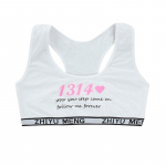 Mergaičių treniruočių linas Mink&scaron;tas liemenėlis sportinis mergaičių liemenėlės paauglėms mergaitėms su raidėmis vaikams tema paaugliams one size pilka